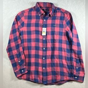 NWT Vineyard Vines Classic Whale Shirt Double Cloth Shirt Jacket Big Gingham
